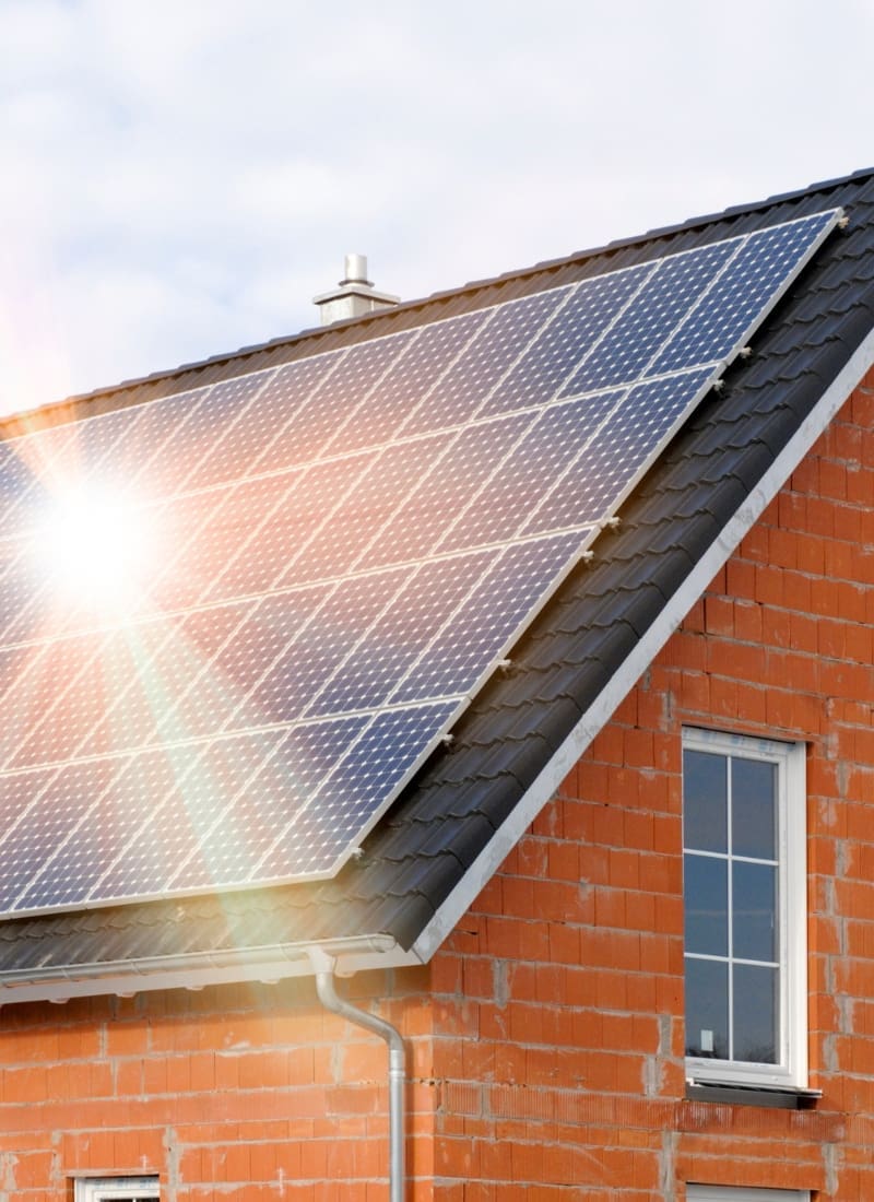 renewable energy solutions and solar pv installed on roof of house